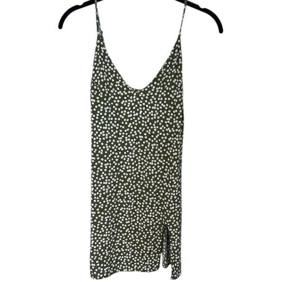 Reformation Women's Marlowe Slip Dress Moiret Size XS Green Polka Dot Mini - Picture 3 of 6